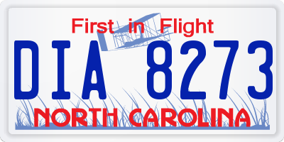 NC license plate DIA8273