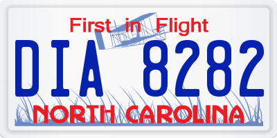 NC license plate DIA8282