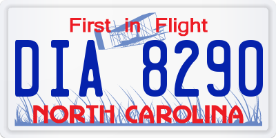 NC license plate DIA8290