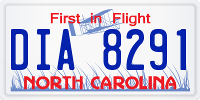 NC license plate DIA8291