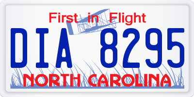 NC license plate DIA8295