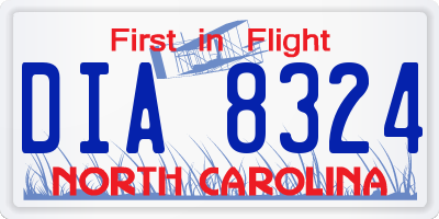 NC license plate DIA8324