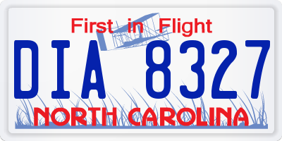 NC license plate DIA8327