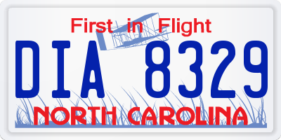 NC license plate DIA8329