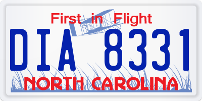 NC license plate DIA8331
