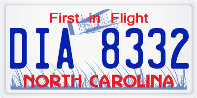 NC license plate DIA8332