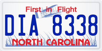 NC license plate DIA8338