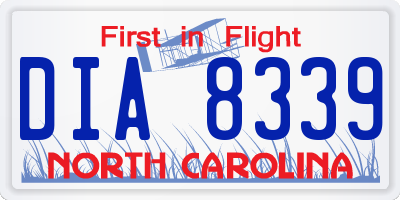 NC license plate DIA8339