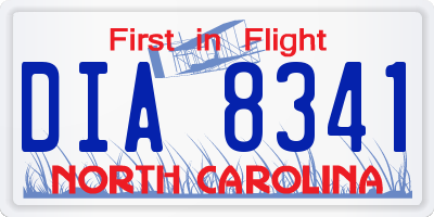 NC license plate DIA8341
