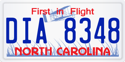 NC license plate DIA8348