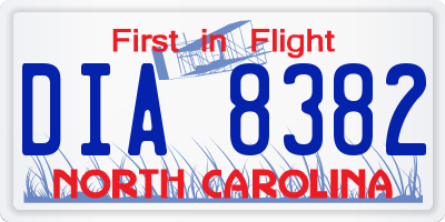 NC license plate DIA8382