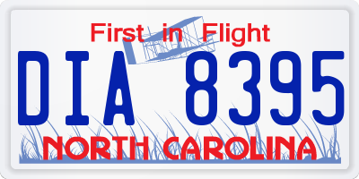 NC license plate DIA8395