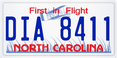 NC license plate DIA8411