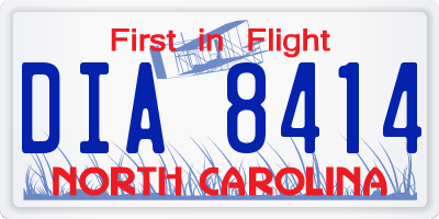 NC license plate DIA8414