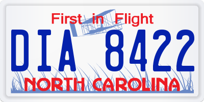 NC license plate DIA8422