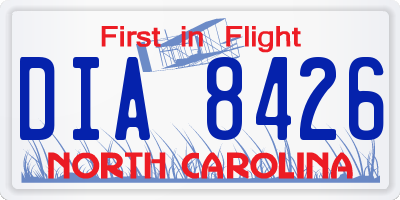 NC license plate DIA8426