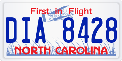 NC license plate DIA8428