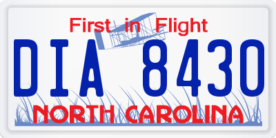 NC license plate DIA8430