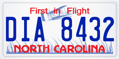 NC license plate DIA8432