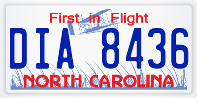 NC license plate DIA8436