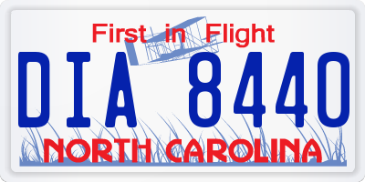 NC license plate DIA8440