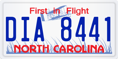NC license plate DIA8441