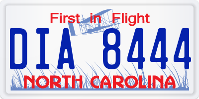 NC license plate DIA8444
