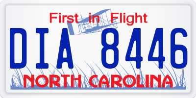 NC license plate DIA8446