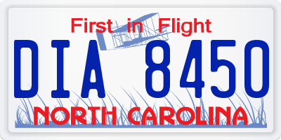 NC license plate DIA8450