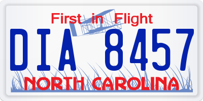 NC license plate DIA8457