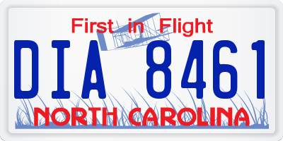 NC license plate DIA8461