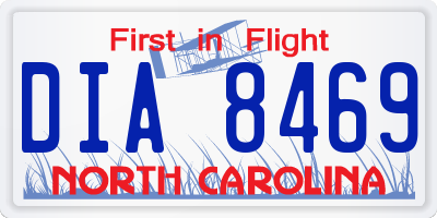 NC license plate DIA8469