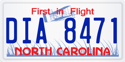 NC license plate DIA8471