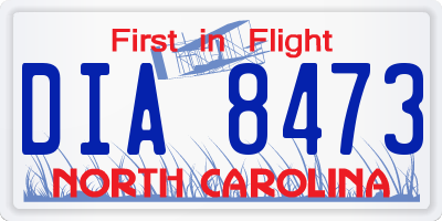 NC license plate DIA8473