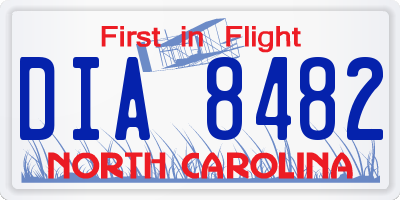 NC license plate DIA8482