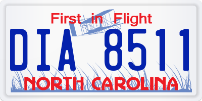 NC license plate DIA8511