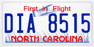 NC license plate DIA8515