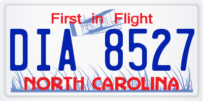 NC license plate DIA8527