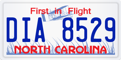 NC license plate DIA8529