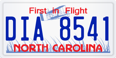 NC license plate DIA8541