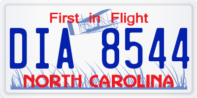 NC license plate DIA8544