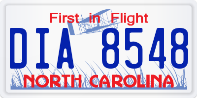NC license plate DIA8548