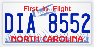 NC license plate DIA8552