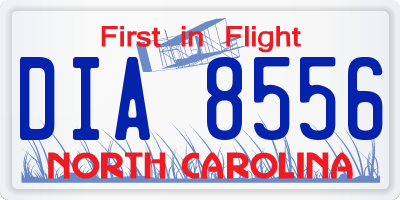 NC license plate DIA8556
