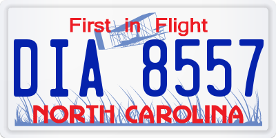 NC license plate DIA8557