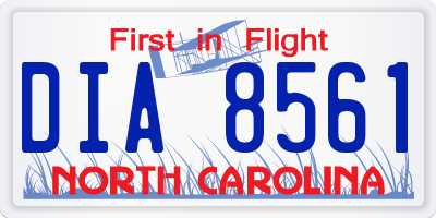 NC license plate DIA8561