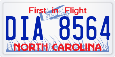 NC license plate DIA8564
