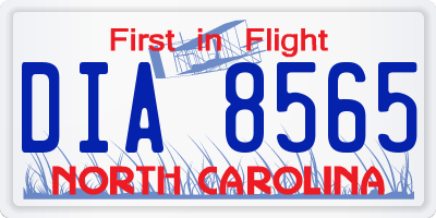 NC license plate DIA8565
