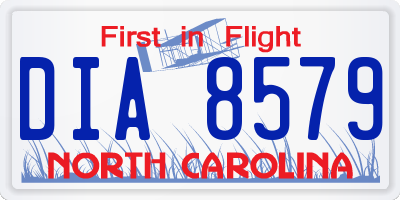 NC license plate DIA8579