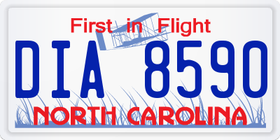 NC license plate DIA8590